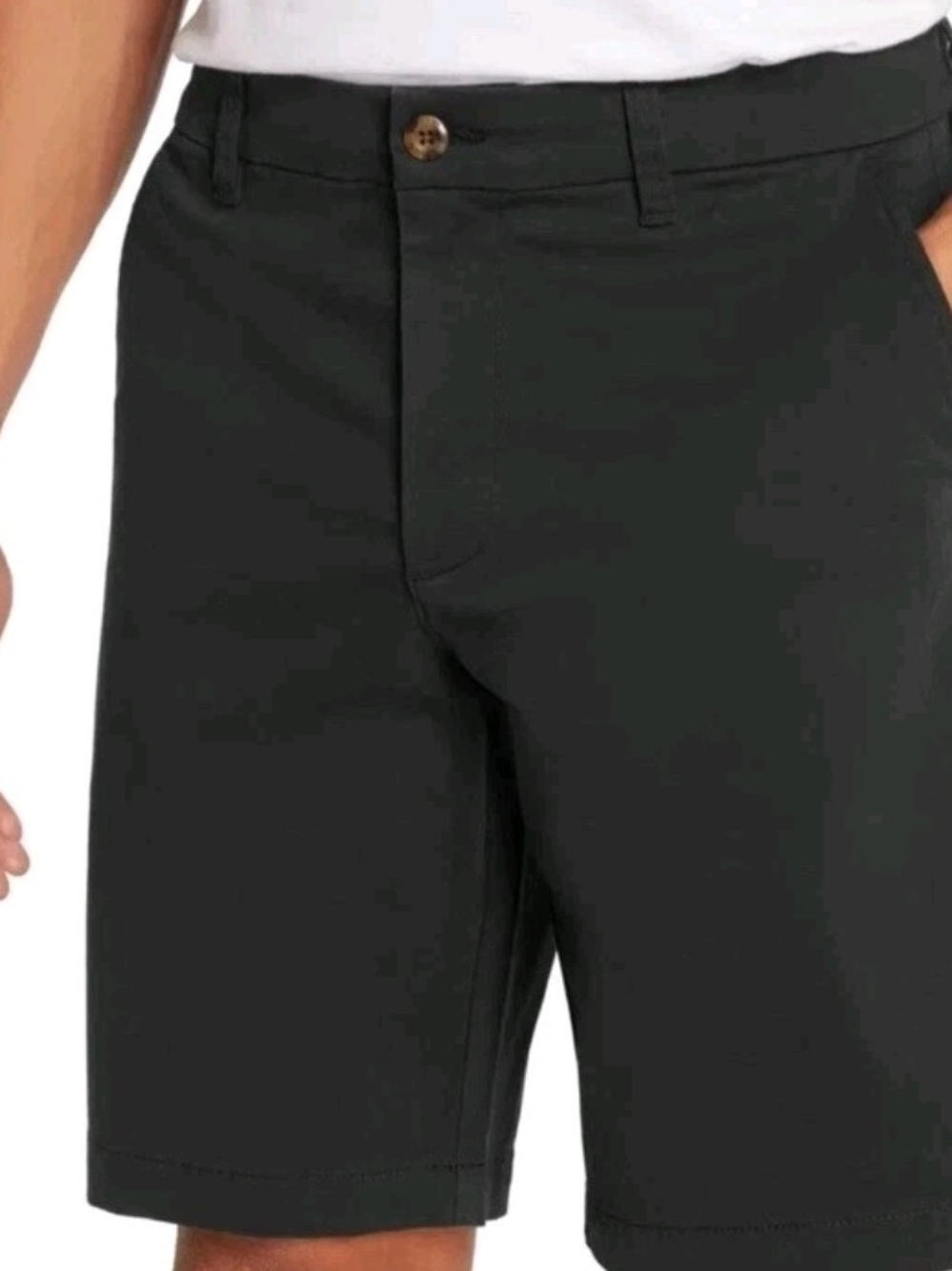GAP Men's Black Cotton Stretch Chino Shorts Flat Front Button Pockets Siz 30 NWT